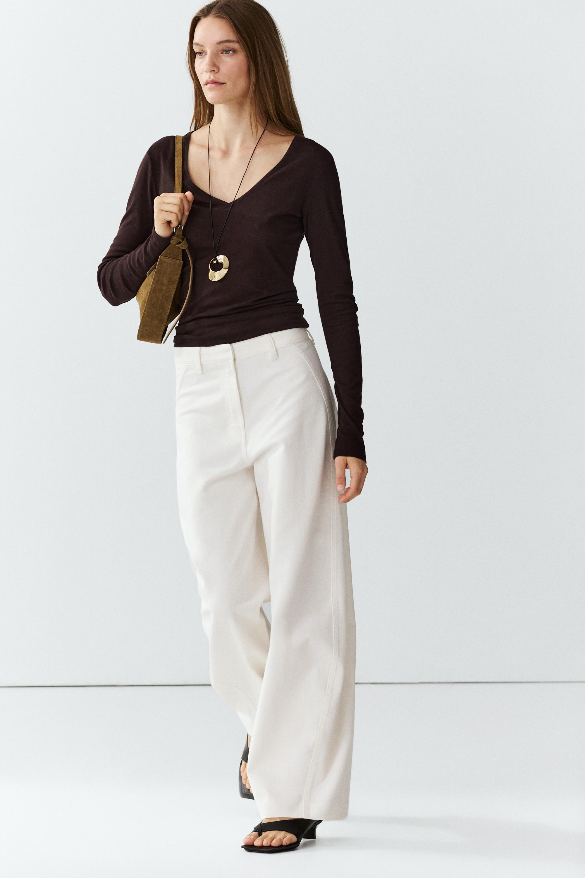 Pantalon barrel 100 % coton